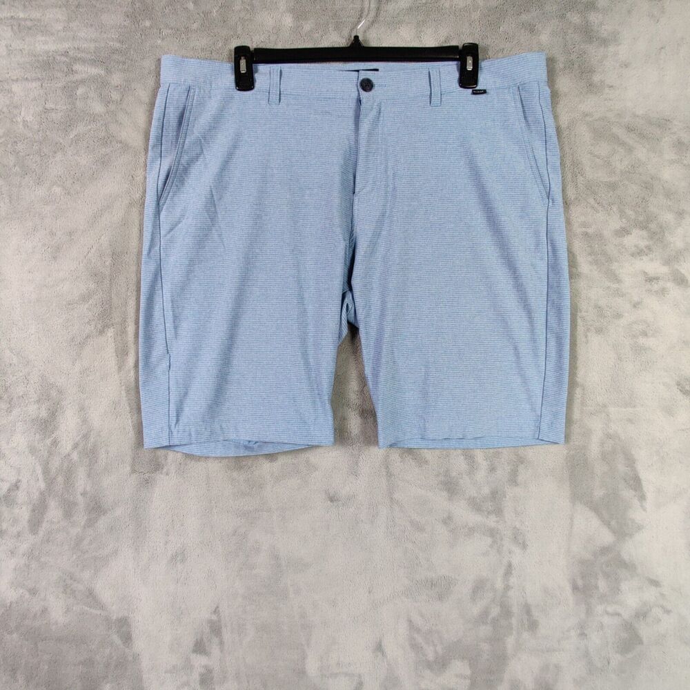 Travis Mathew Shorts Men 42 Blue Performance Stretch Golf Golfer Striped 42x10